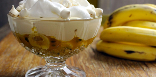 Gelado de banana e maracujá